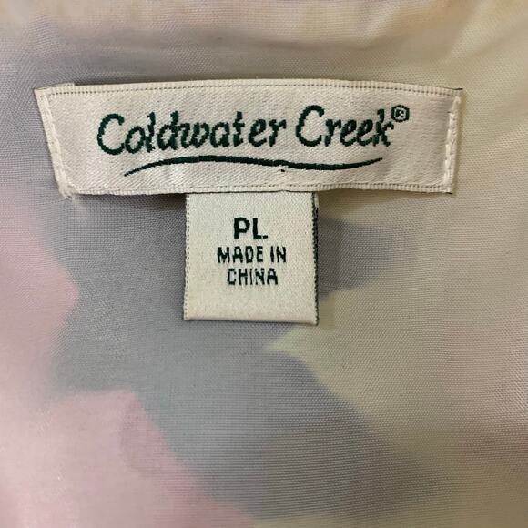 Coldwater Creek Petite Size PL Linen Silk Blend Floral Open Front Blazer Jacket - Picture 7 of 8